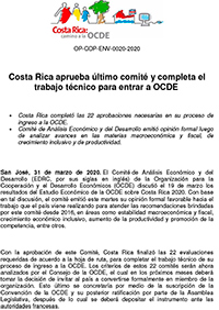 Costa Rica aprueba último comité y completa el trabajo técnico para entrar a OCDE